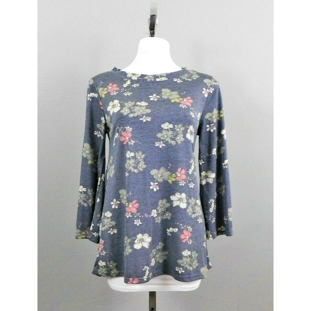 Annabelle‎ Women's Shirt, Size S, Blue, Floral, polyester, rayon